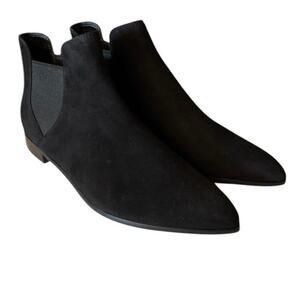 Cole Haan NEW Womens Black Hara Chelsea Bootie Size 8.5 Suede Pointed Toe Flat